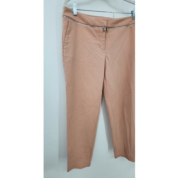 Rebecca Taylor Zipper Detail Light Pink Trouser Pants Size 8 - Picture 4 of 9